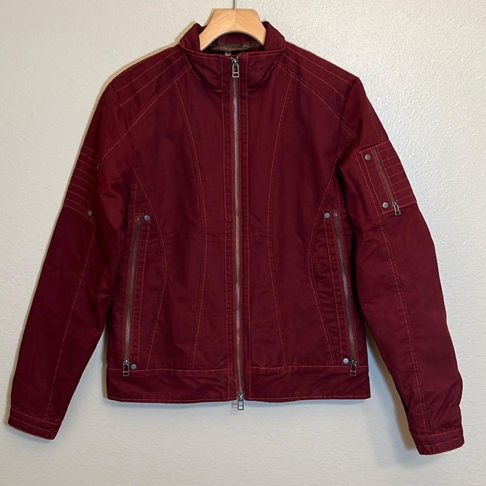 Kuhl vintage red canvas patina dye motto jacket size small